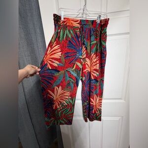 Vibrant Tropical Print Pants
